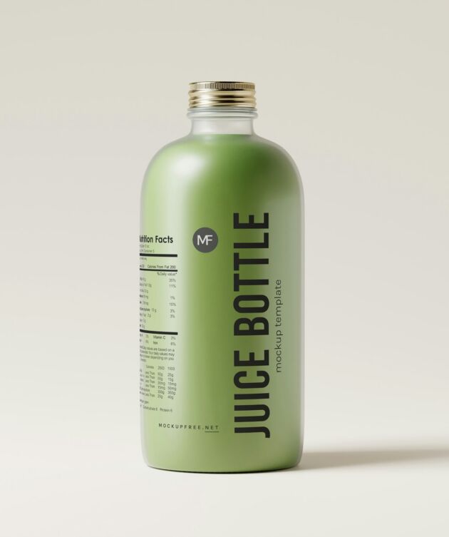 Minimalist juice bottle with nutrition label - Image 2