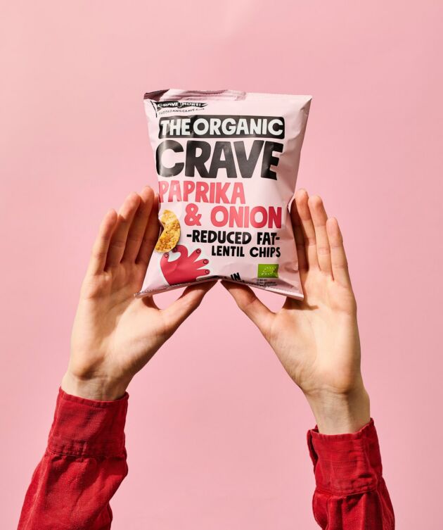Organic lentil chips with paprika & onion